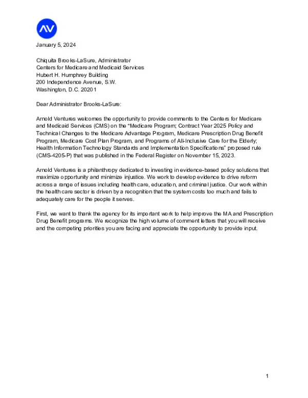 AV Comment Letter CY 2025 MA Proposed Rule 1 4 Final