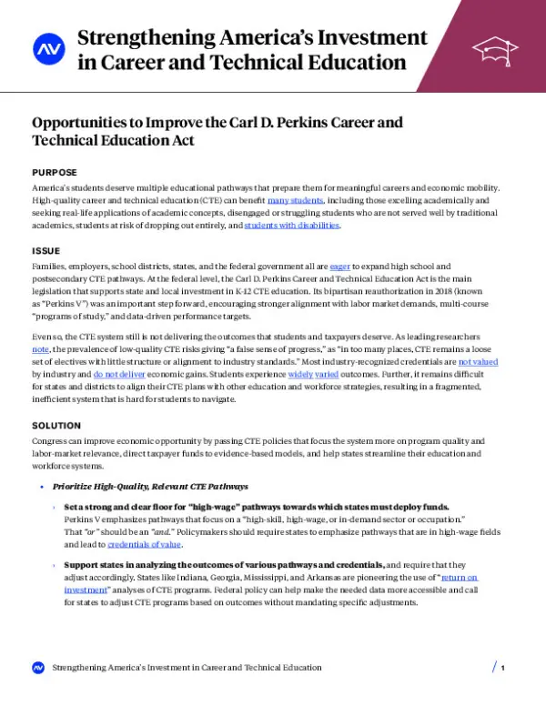 202601 AV Brief CP Stengthening Investment in CTE