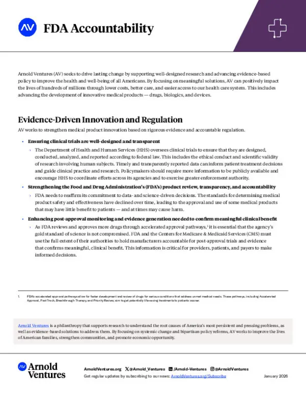 Arnold Ventures Clinical Trials Brief